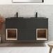 Hudson Reed Hoxton Meuble sous vasque suspendu 121,2cm avec étagère ouverte - Noir gris, Incl. Elements Vasque double en graphite