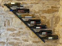 DanDiBo Porte-bouteilles Diagon 100 cm en métal porte-bouteilles étagère murale bar (Droite - version droite)
