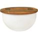 Table basse 50x27 cm bois de récupération massif blanc