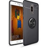 lopolike Hoes voor XiaoMi Note 9 Pro Max, zachte krasbestendige schokbestendige TPU-beschermhoes met metalen ringstandaard [ondersteunt magnetische autohouder] voor XiaoMi Note 9 Pro Max, zwart/blauw