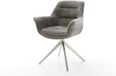 Chaise de salle à manger Kaira-Flex piètement croisé large acier inoxydable bouclé doux mud pivotant à 360° fonction basculante