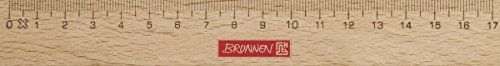 Brunnen 104974017 liniaal/houten liniaal (voor school en kantoor 17 cm, beukenhout met metalen inzet)