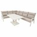 AVH-Collectie Pacific dining hoek loungeset 5-delig aluminium verstelbaar latte