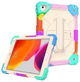 iPad 6. Gen 5. Gen 2018/2017 (iPad 9,7 inch), iPad Air 2/iPad Pro 9.7 stootvaste hoes, draaibare standaard en handriem, schouderriem, penhouder