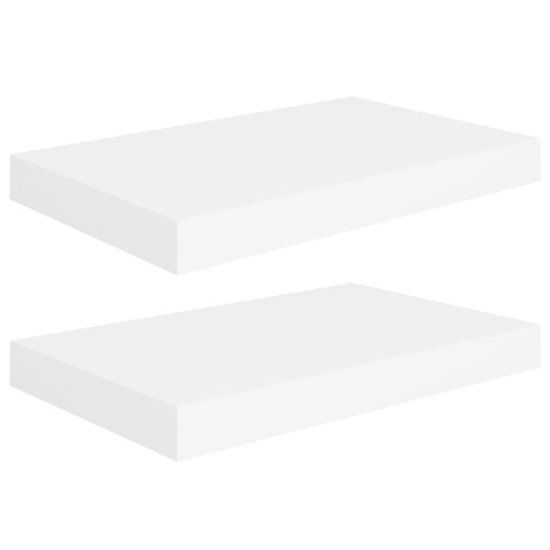 vidaXL Zwevende Wandschappen 2 stuks MDF Wit 40x23,5x3,8 cm