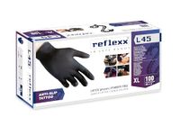 Reflexx L45/L – Powder Free Black Latex Gloves – g. 6.2 (M), size L