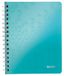 Leitz A5 Notitieboek Met PP Kaft, Ijsblauw, Spiraalgebonden, 80 Vellen, Gelinieerd, Ivoorkleurige Vellen Van 90 Gsm, WOW