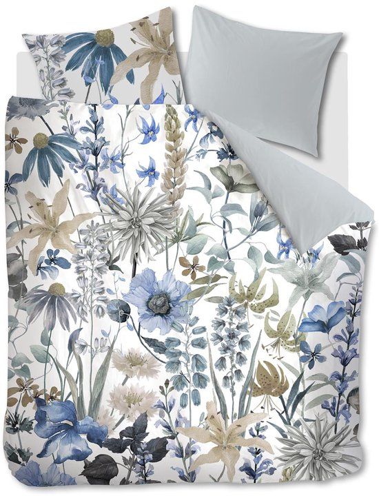 Beddinghouse Sybil dekbedovertrek Lits-Jumeaux Blauw Katoen Gebloemd 240x200/220 cm