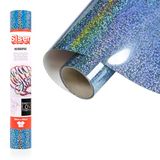 Siser Holografisch Sky Blue, 30 cm x 0,5 m, holografisch thermisch transfer-vinyl voor het personaliseren van stoffen, kleding en accessoires, creatieve hobby's, gemakkelijk te snijden