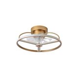 Eden pulse Gouden ventilator met 8 transparante vleugels, 6 snelheden, geïntegreerde led 60 W, afstandsbediening, 21 x 50 x 50 cm