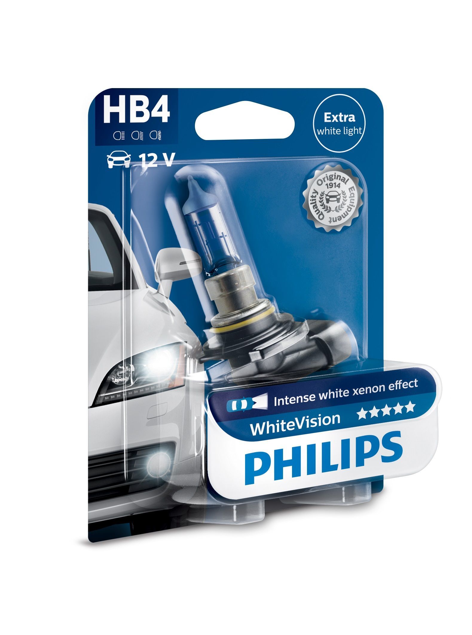 Philips WhiteVision HB4 Halogen Headlight Bulb - 1 Pack