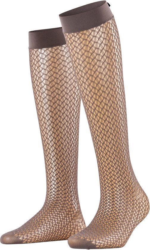 FALKE Miss Ribbon Kniekousen Dames Grijs - Maat 39-42