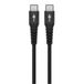 goobay USB-C snellaadkabel 60 W / 1 m/flexibele textielkabel / 480 Mbits oplaadkabel USB C/Supersoft/Samsung, Google Pixel, Xiaomi USB C kabel/USB type C stoffen kabel/zwart / 73953