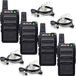 Retevis RT619 Transceiver PMR, 16 Canaux VOX Squelch 1300 mAh Rechargeable Micro USB, Kit Radio Bi-directionnelle pour Chantiers, Services de Sécurité, Sociétés de Logistique, Écoles (4 Pièces, Noir)