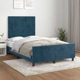 vidaXL Bedframe fluweel donkerblauw 120x190 cm