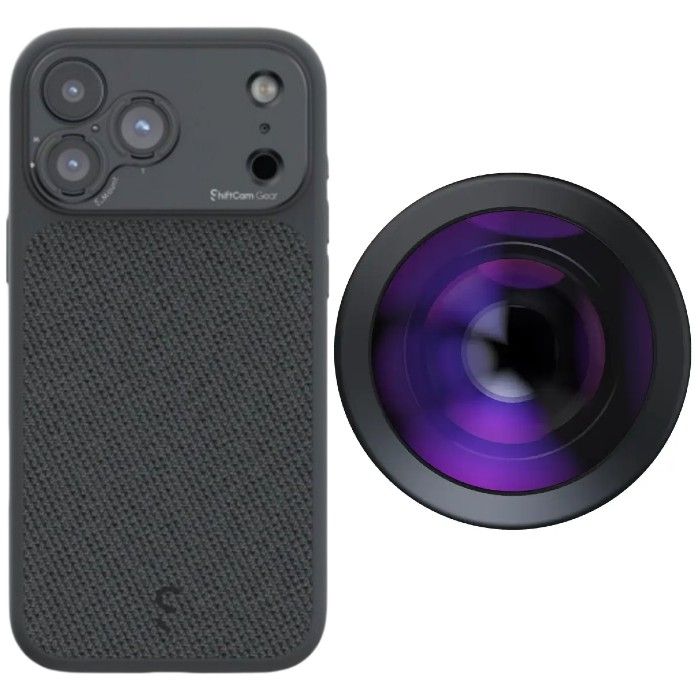 ShiftCam Camera Case S.Mount - iPhone 17 Pro (Dark Grey) + LensUltra 200° Fisheye