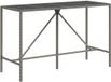 vidaXL Bartafel met glazen blad 180x70x110 cm poly rattan grijs