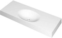 Wastafel INK Smooth Wastafel Polystone Midden met 1 Kraangat - 1200x450x90 mm - Mat Wit