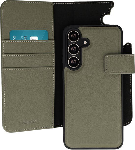 imoshion Hoesje - Geschikt voor Samsung Galaxy S25 FE - Uitneembare 2-in-1 Luxe Bookcase - Groen
