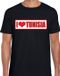 Shoppartners Bv I love Tunisia / Tunesie landen t-shirt met bordje in de kleuren van de Tunesische vlag zwart heren - Tunesie landen shirt / kleding - EK / WK / Olympische spelen outfit XL