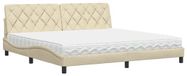 vidaXL Bed met matras stof crèmekleurig 200x200 cm