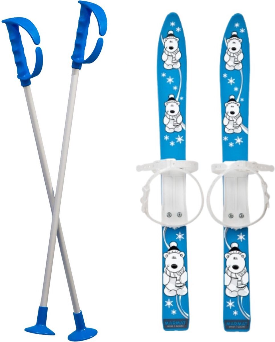 MARMAT Plastic Kinderski’s 70 cm - Mini Ski Set kind - Kinderski 3-6 jr Blauw
