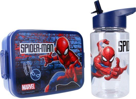 4KidsOnly Spiderman Lunchset - Blauw