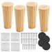 Pieds de meuble en bois 15 cm Pieds de remplacement avec plaques de montage