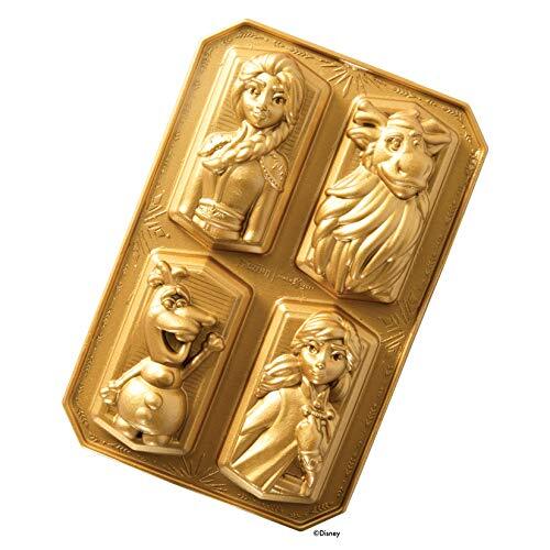 Nordic Ware Bakvorm, Disney Frozen, goud, 4 verschillende karakters, aluminium, antiaanbaklaag, NW 94378