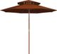 Maison Exclusive - Parasol à double toit et mât en bois, terre cuite, 270 cm