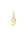 Lucardi Dames Stainless steel goldplated letterhanger voor dames - Hanger - Staal - Goudkleurig