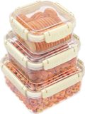 Allecto plus - Set van 3 conteneurs de stockage alimentaire en plastique avec couvercles