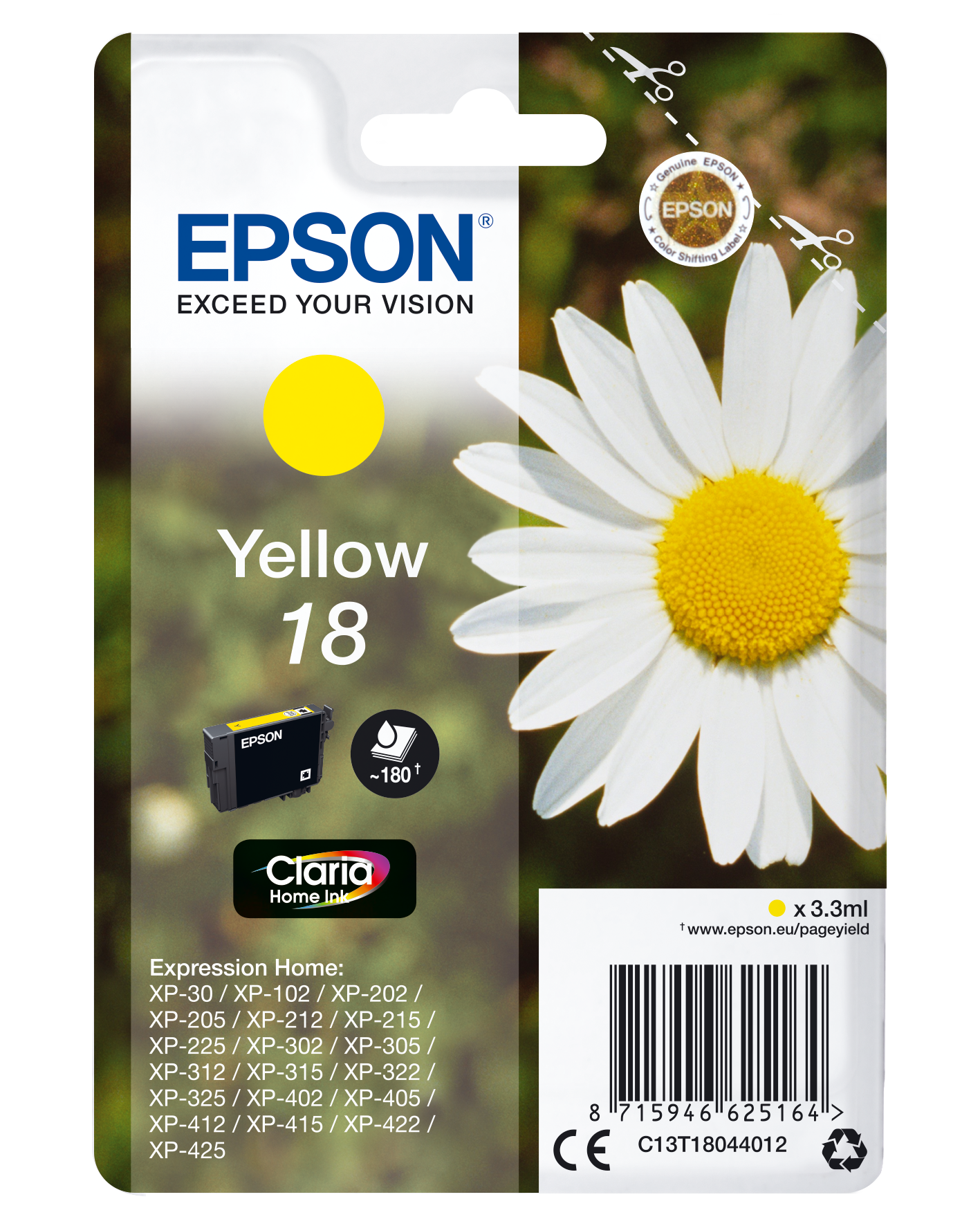 Epson Daisy Claria Home Ink-reeks single pack / geel