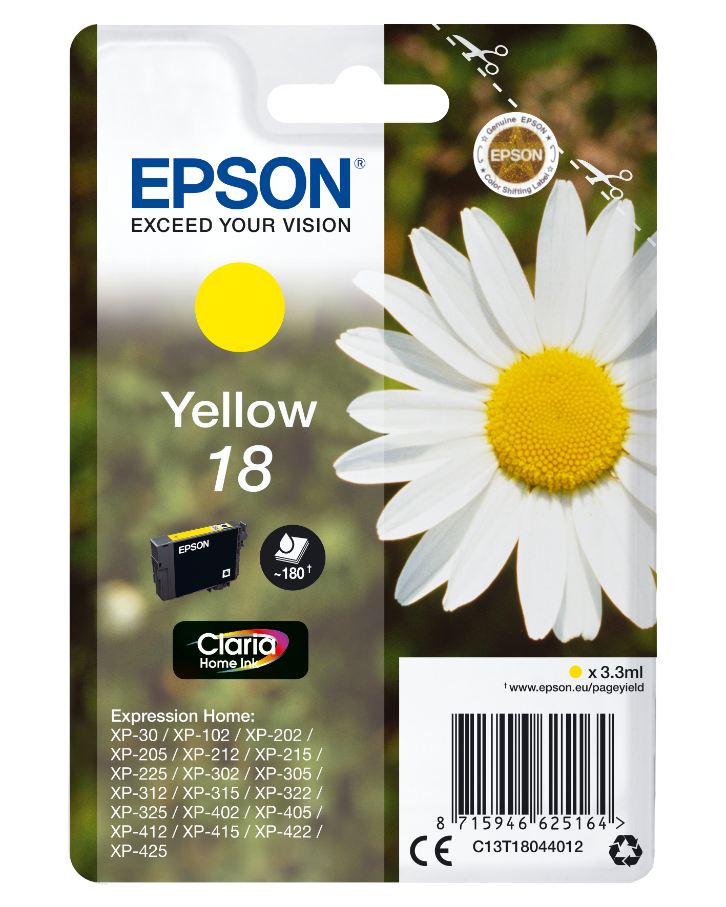 Epson 1804 Gele inktcartridge - 3.3 ml - 180 pagina's