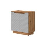 Vicco Lotta Meuble sous vasque – 59,8 x 62,1 cm avec 2 portes Chêne/gris avec structure carrelée