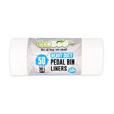 EcoBag 50 White Trash Bags - Leak-Proof & Tear-Resistant - 510 x 600 mm