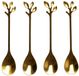 Home Deco Factory Theelepels - 4 stuks - Goudkleurig - Metaal - Vaatwasserbestendig - 11 cm