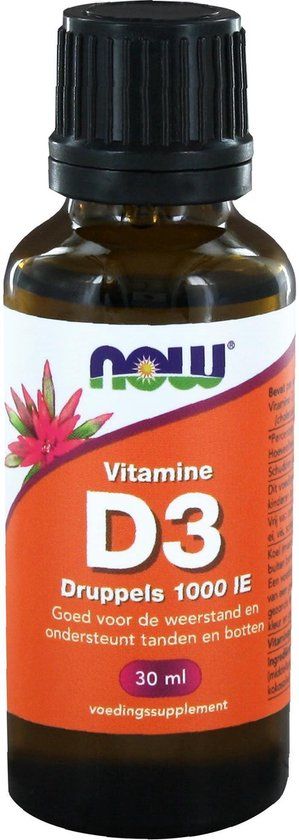 NOW Vitamine D3 Druppels 1000IE 30ml