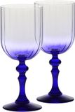 KROSNO GLASS KROSNO Wijnglazen met kleurverloop voor rode en witte wijn, mocktails, water met gekleurde steel - 300 ml set 2 stuks – loodvrij kristalglas – met de hand beschilderd – collectie Celebration Moments