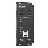 PremiumCord HDMI matrix-schakelaar 4:2 met audio, metalen behuizing, schakelaar met LED-status, videoresolutie 4K x 2K 2160p UHD, Full HD 1080p, 3D, HDCP, kleur zwart