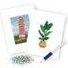 Rubye® Mini peintures de diamants - 2 pièces - Set - Adultes - Peinture de diamants pour enfants - Tour de Pise et plante d'intérieur - 15x20cm