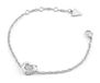 GUESS L.O.V.E. 12mm Heart Pave' Bracelet Rhodium argenté