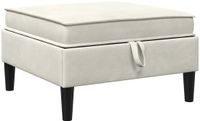 vidaXL - Sofa - Kruk - met - Opbergruimte - Crèmekleurig - Fluweel