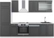 Vicco Fame-Line Complete keukeneenheid – 300 cm, WB Marmer Antraciet-Goud/Wit