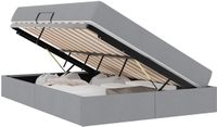vidaXL Opbergbed met matras Lichtgrijs 140 x 200 cm Polyester