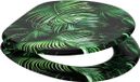 Duroplast Toilet Seat Noir/Vert Style Botanique avec Soft-Close et Quick-Release