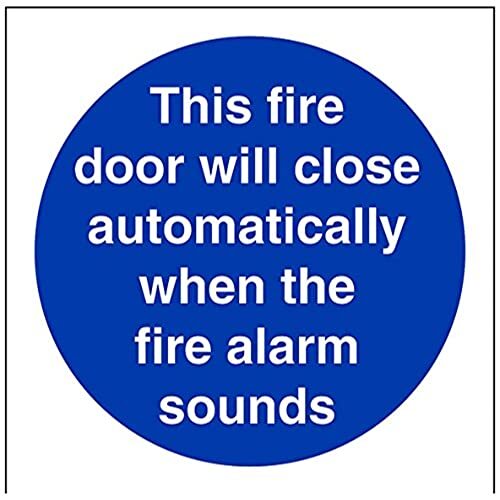V Safety VSafety deze branddeur zal automatisch sluiten op de werking van het brandalarm teken - 100mm x 100mm - 1mm stijve plastic