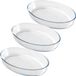 Chef Traiteur Ovenschaal van borosilicaat glas - 3x - ovaal - 4 Liter - 40 x 27 x 7 cm