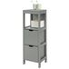 SoBuy FRG127-SG Meuble de salle de bain - Composite bois gris avec 2 tiroirs