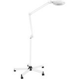 Hautour Lampe loupe LED sur pied 5x, loupe grossissante avec lumière 24W 2400 LM, lampe bureau esthétique nail art, bras flexible 360°, roulettes pivotantes, pour salon d'onglerie, couture, lecture